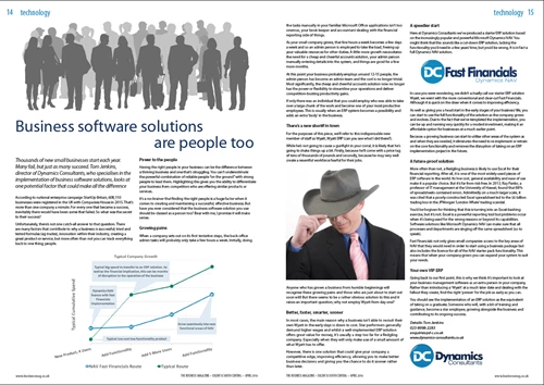 Business Software editorial in the business magazine