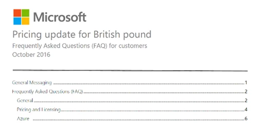 Microsoft Align Pound Sterling Prices to Euro Value